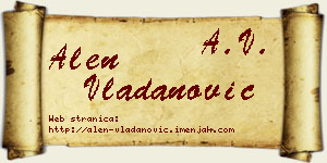 Alen Vladanović vizit kartica